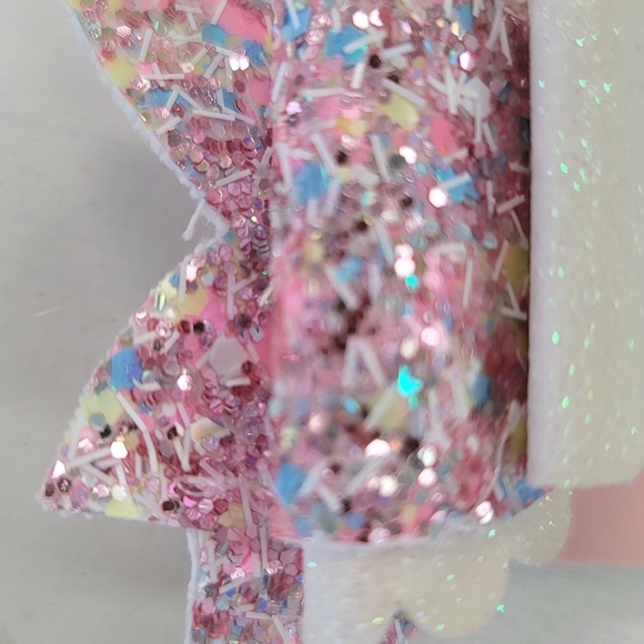 Bows Blue Pink Confetti Sparkle Party Girl Set - Picture 2 of 4